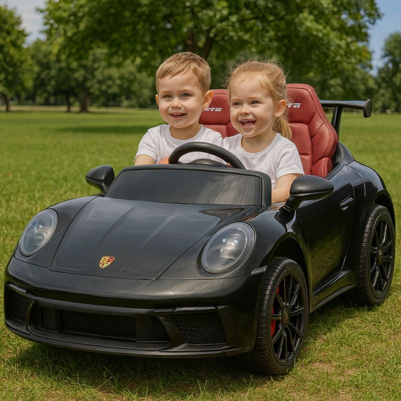 Glossy Black, Licensed LX MP4 Edition 24V/4WD Porsche 911 GT3 Kids Ride on Car W/ EVA Rubber Wheels & RC