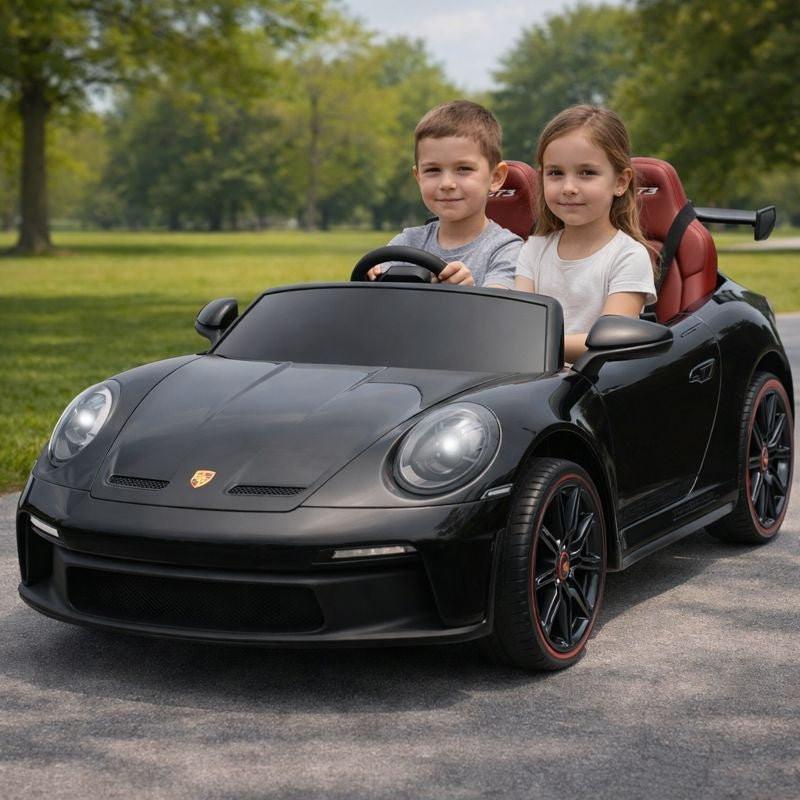 Glossy Black, Licensed LX MP4 Edition 24V/4WD Porsche 911 GT3 Kids Ride on Car W/ EVA Rubber Wheels & RC.