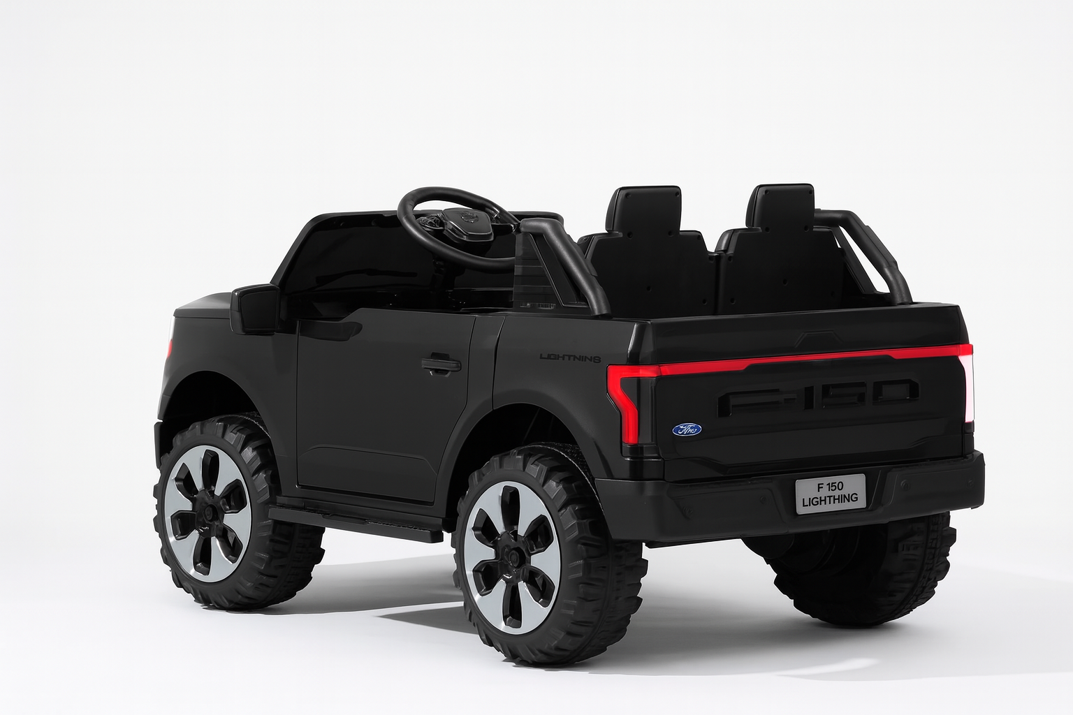 Black 2 Seater Lighting Edition Ford F-150, 24V Kids Ride on Truck