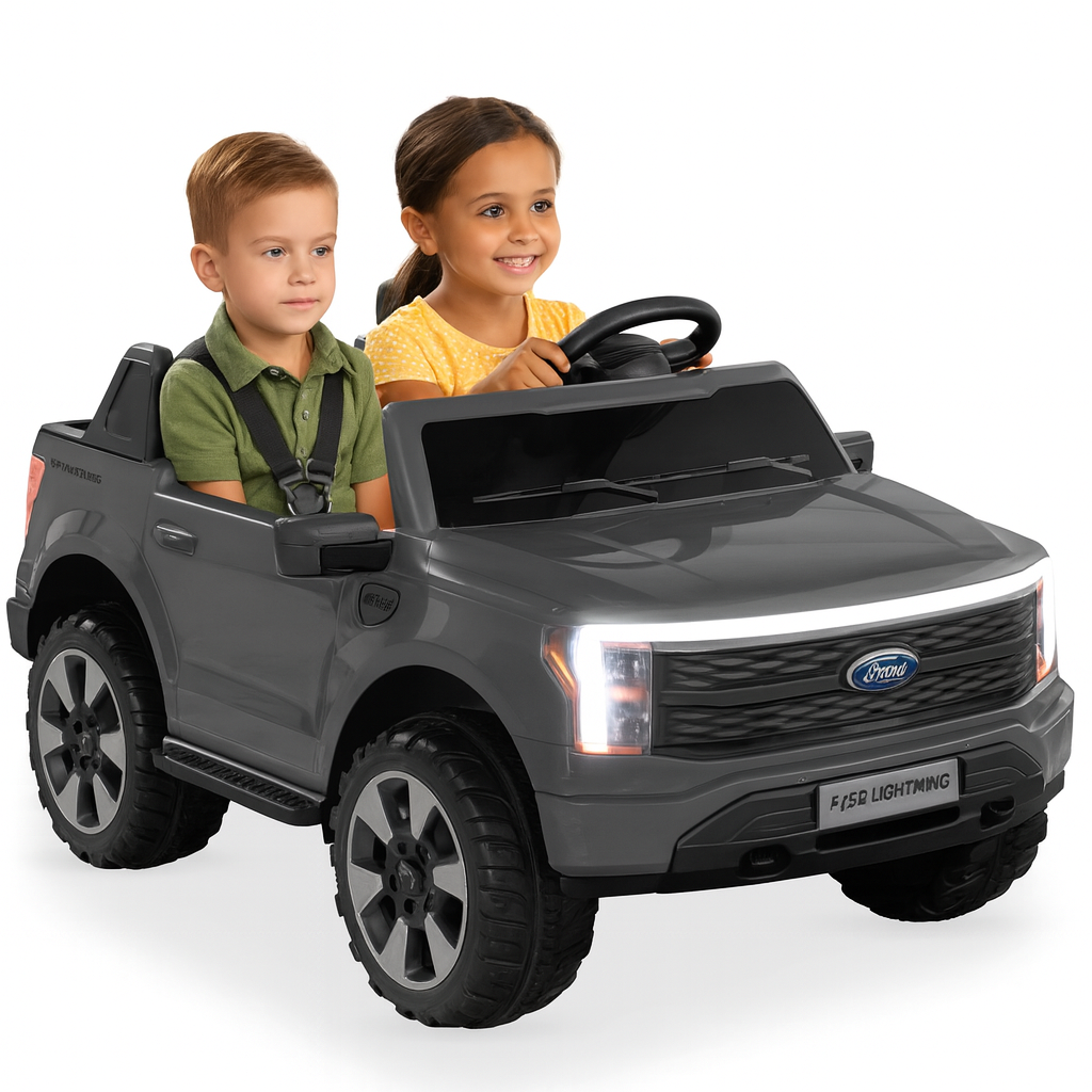 Black 2 Seater Lighting Edition Ford F-150, 24V Kids Ride on Truck