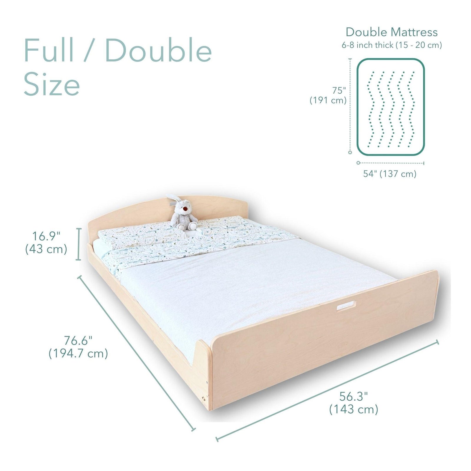 CHERRY FULL - Montessori Floor Bed.