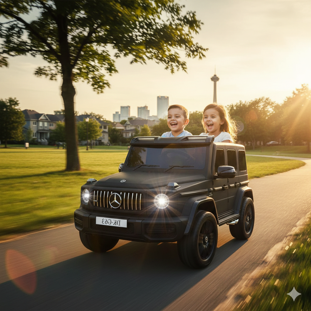 2x24V Platinum Matte Black Edition XXL 4x4 Mercedes G63 Kids' Ride on SUV W/ MP4, EVA Rubber Wheels & RC