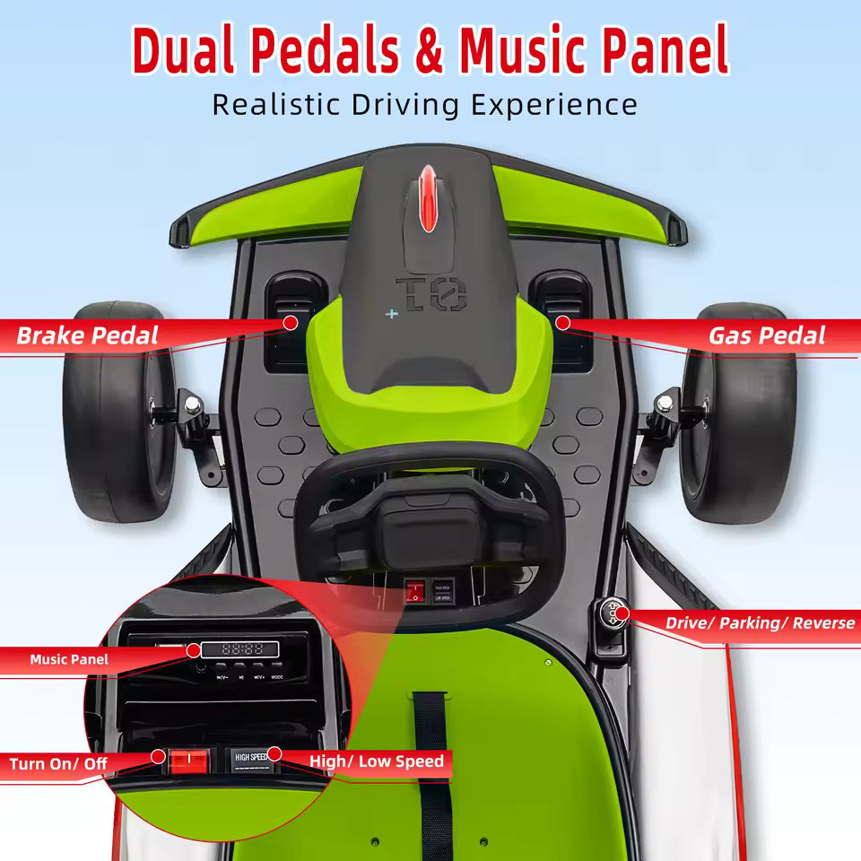 Black 24V Upgraded Vortex Drifting Go Kart