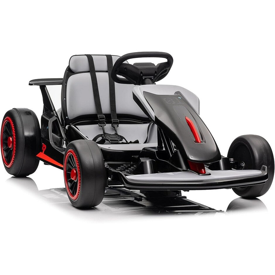 Black, 24V Upgraded Vortex Drifting Go Kart