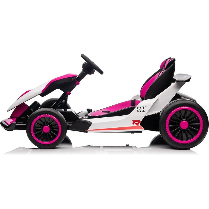 Pink 24V Upgraded Vortex Drifting Go Kart