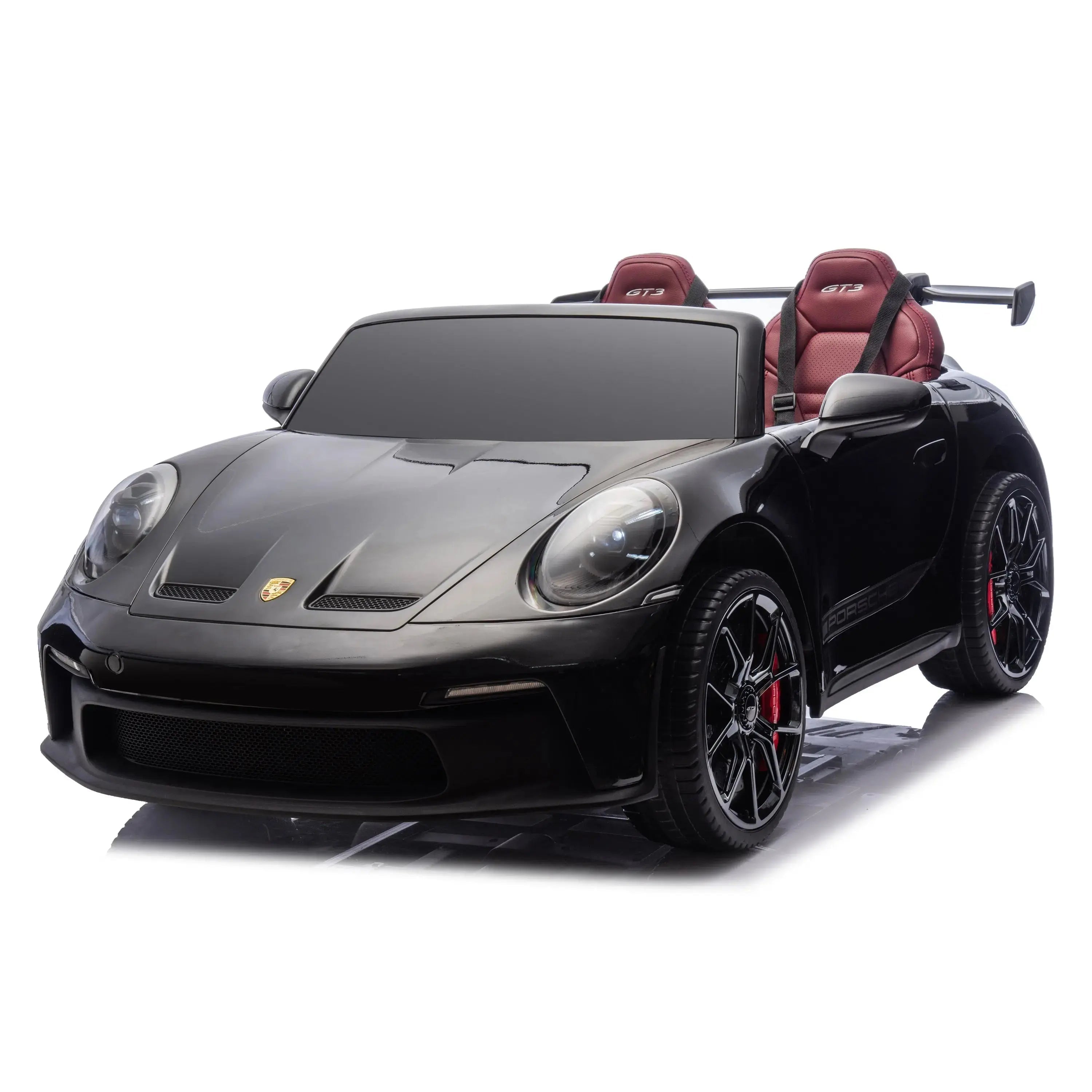 Glossy Black, Licensed LX MP4 Edition 24V/4WD Porsche 911 GT3 Kids Ride on Car