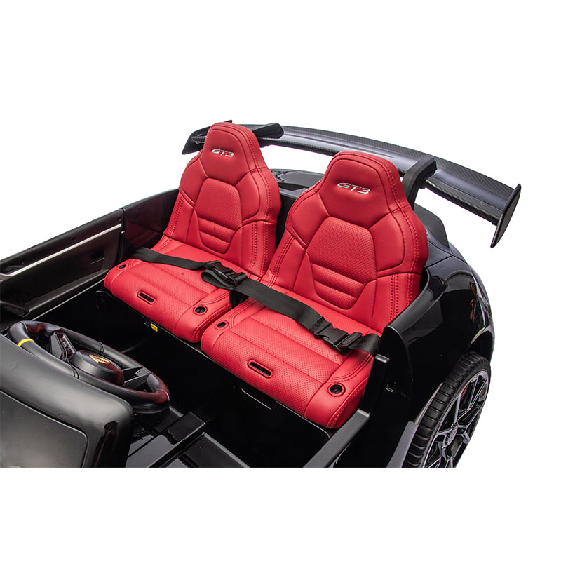 Glossy Black, Licensed LX MP4 Edition 24V/4WD Porsche 911 GT3 Kids Ride on Car
