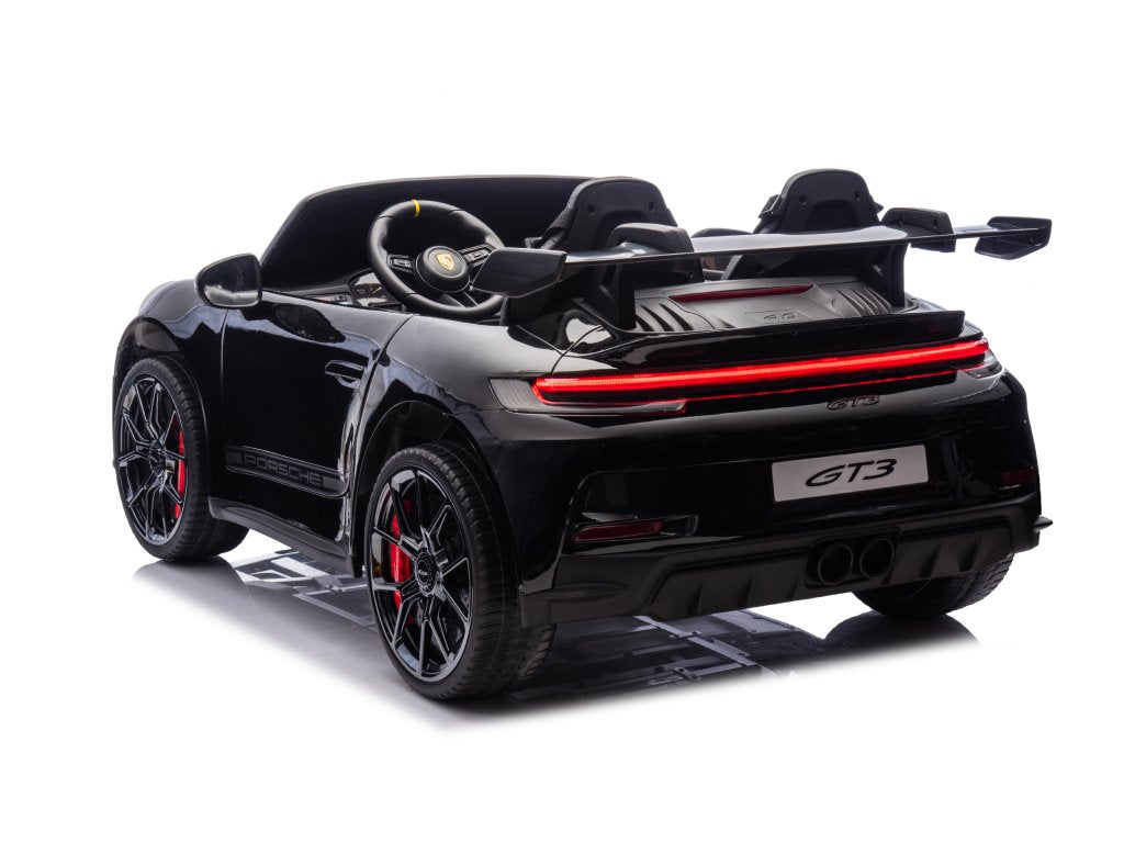 Glossy Black, Licensed LX MP4 Edition 24V/4WD Porsche 911 GT3 Kids Ride on Car