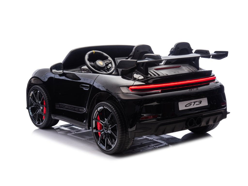 Glossy Black, Licensed LX MP4 Edition 24V/4WD Porsche 911 GT3 Kids Ride on Car