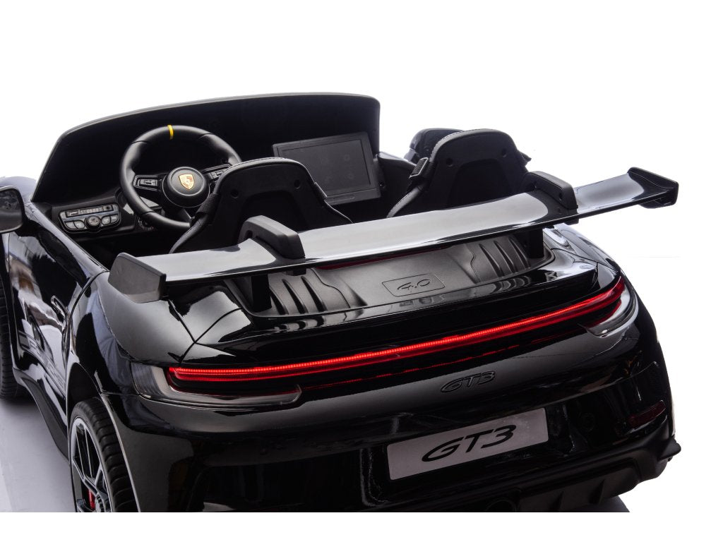 Glossy Black, Licensed LX MP4 Edition 24V/4WD Porsche 911 GT3 Kids Ride on Car W/ EVA Rubber Wheels & RC