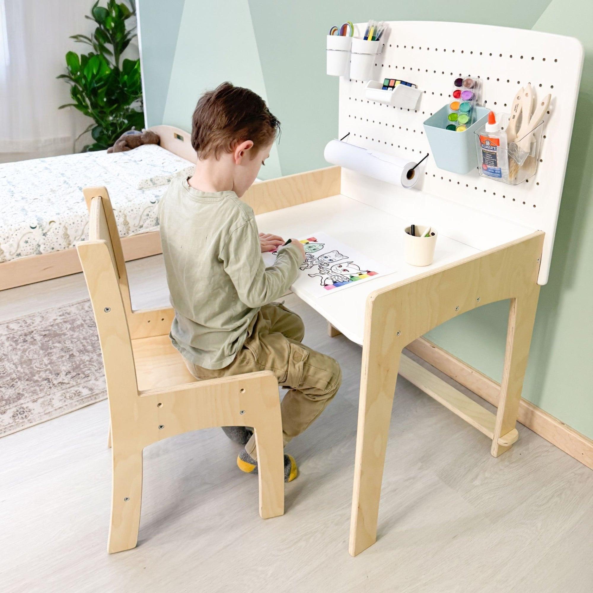 LUMEN - Big Kid Desk & Chair | Adjustable Height Study Table.
