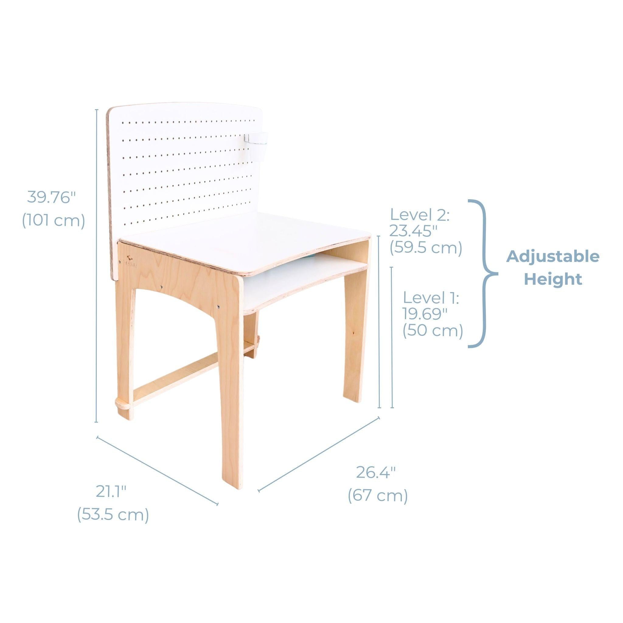 LUMEN - Big Kid Desk & Chair | Adjustable Height Study Table.
