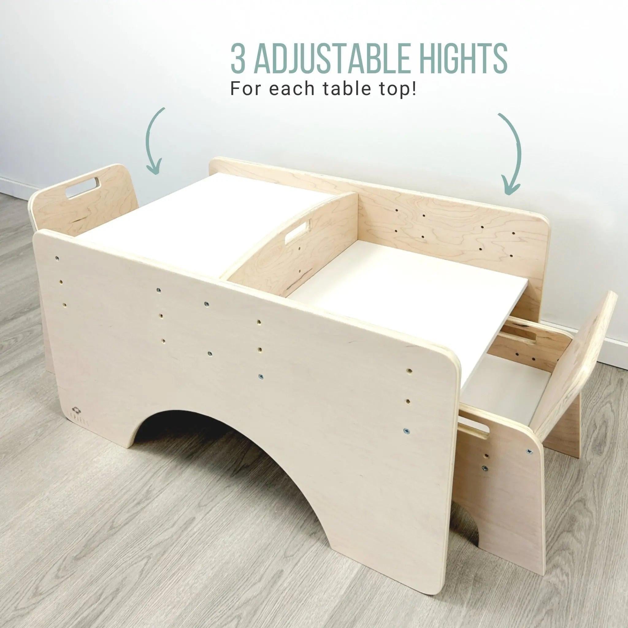 PAPAYA DOUBLE - Adjustable Montessori Table & Chair Set for Two.