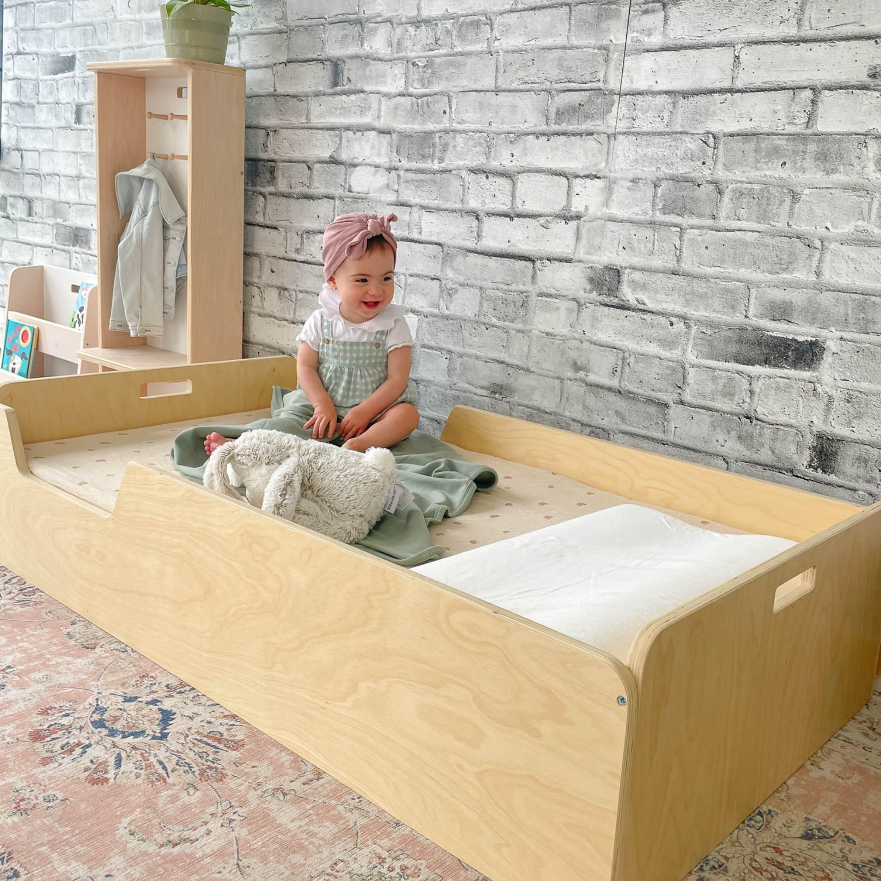 APPLE CRIB - Montessori Floor Bed with Rails.