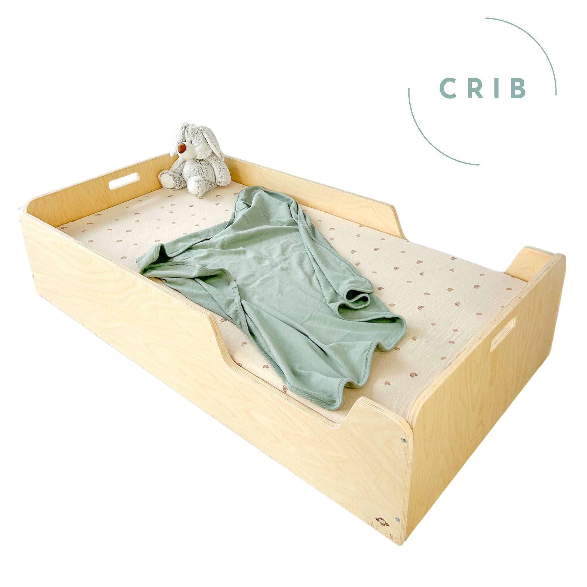 APPLE CRIB - Montessori Floor Bed with Rails.
