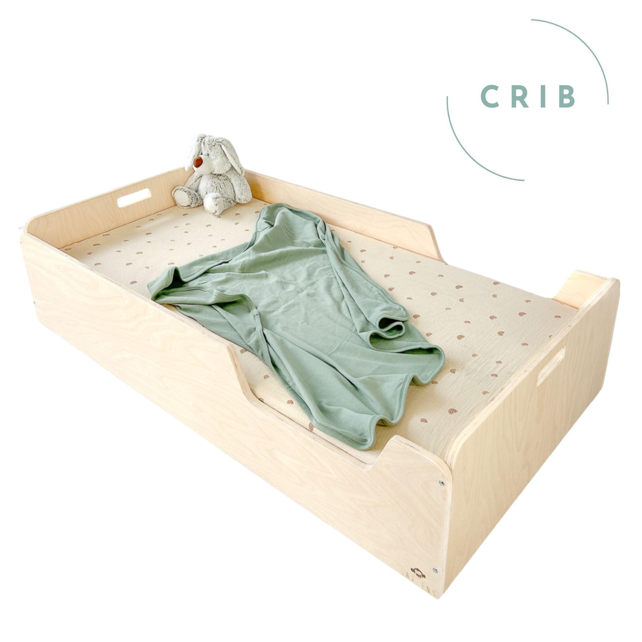 APPLE CRIB - Montessori Floor Bed with Rails.