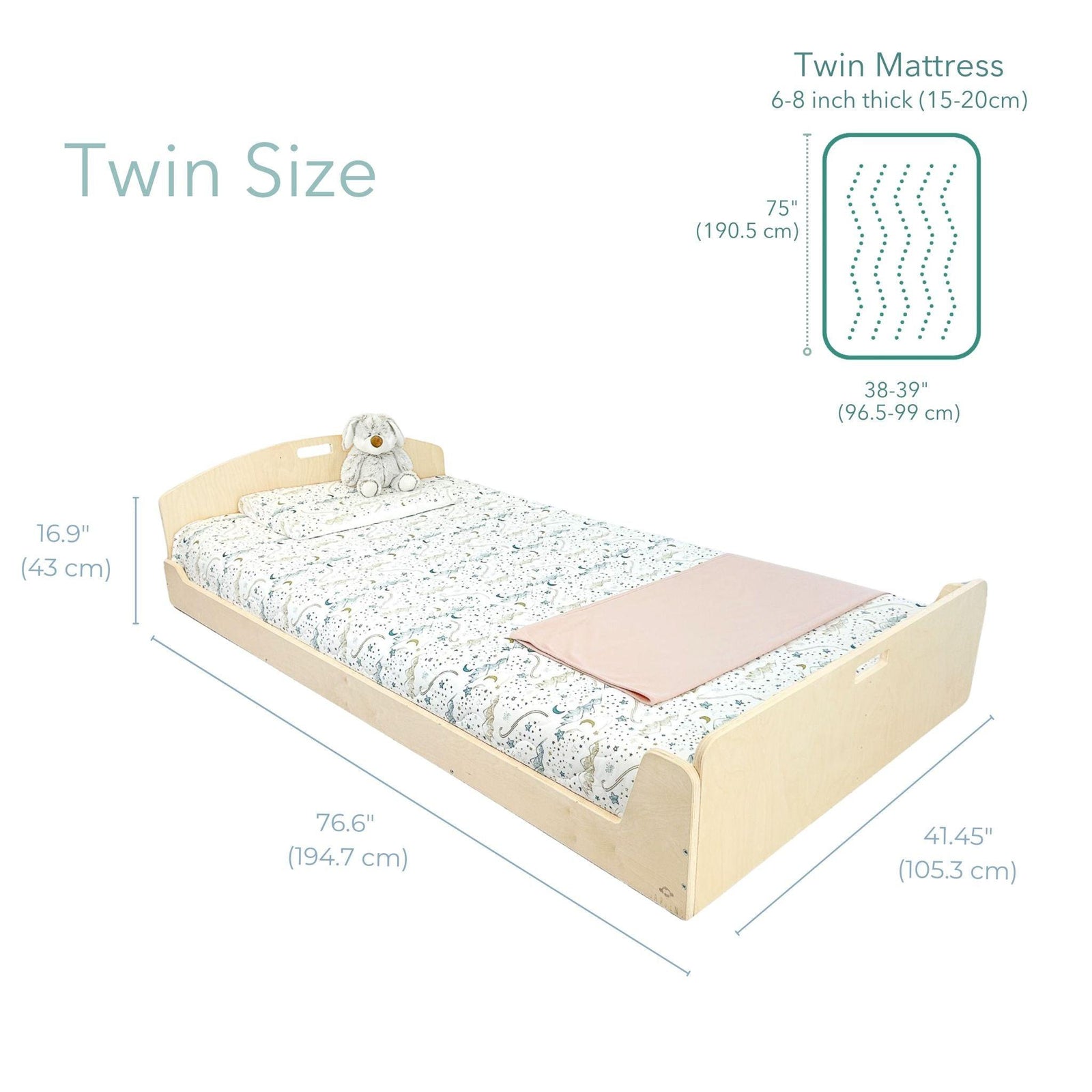 CHERRY TWIN - Montessori Floor Bed.