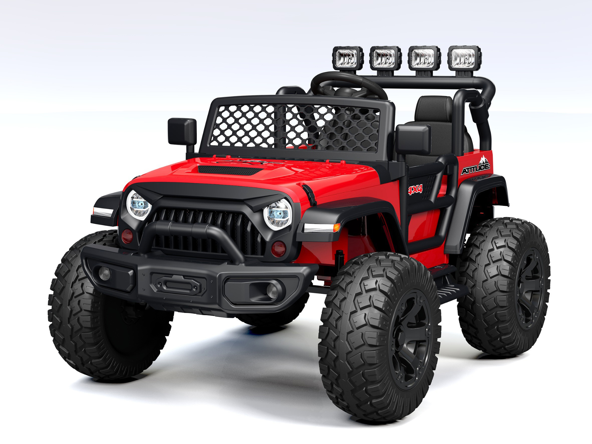 Red 24V TrailMax Edition XXL 2-Seater 24V 4X4/AWD Kids Ride on Truck W/ EVA Rubber Wheels, BT & RC