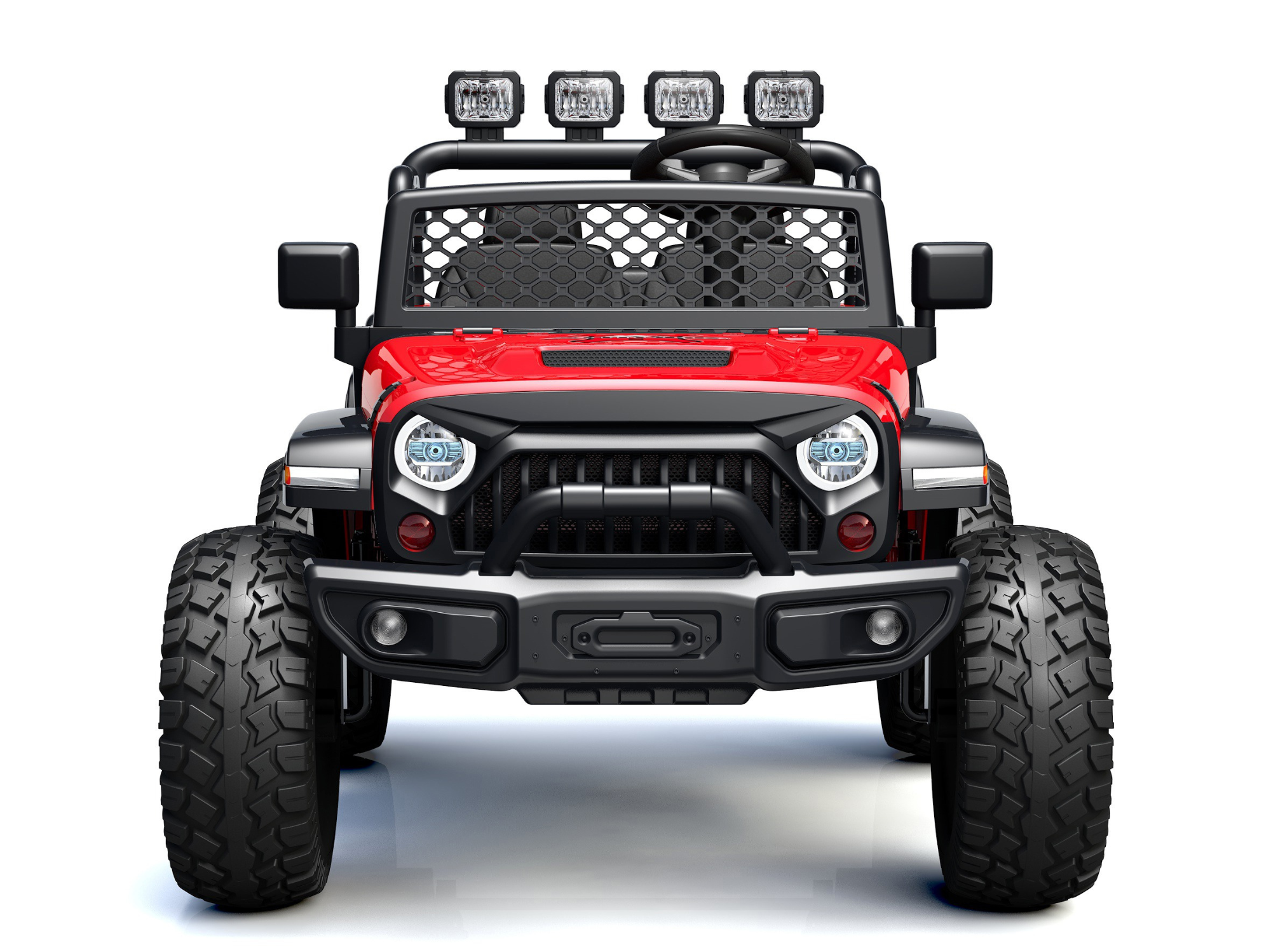Red 24V TrailMax Edition XXL 2-Seater 24V 4X4/AWD Kids Ride on Truck W/ EVA Rubber Wheels, BT & RC