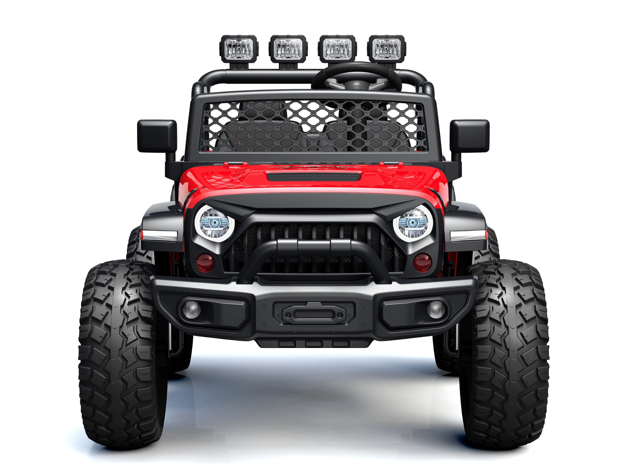 Red 24V TrailMax Edition XXL 2-Seater 24V 4X4/AWD Kids Ride on Truck W/ EVA Rubber Wheels, BT & RC.