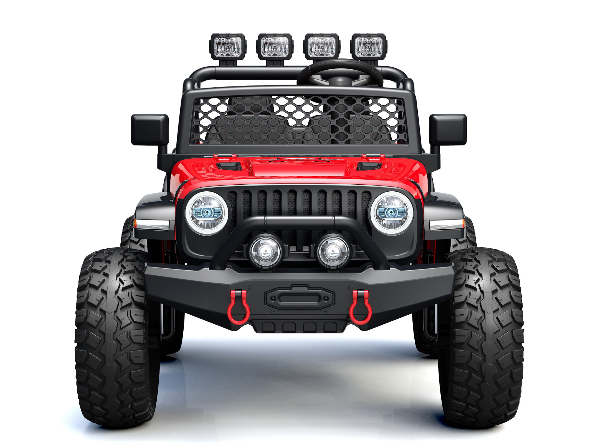 Red 24V TrailMax Edition XXL 2-Seater 24V 4X4/AWD Kids Ride on Truck W/ EVA Rubber Wheels, BT & RC