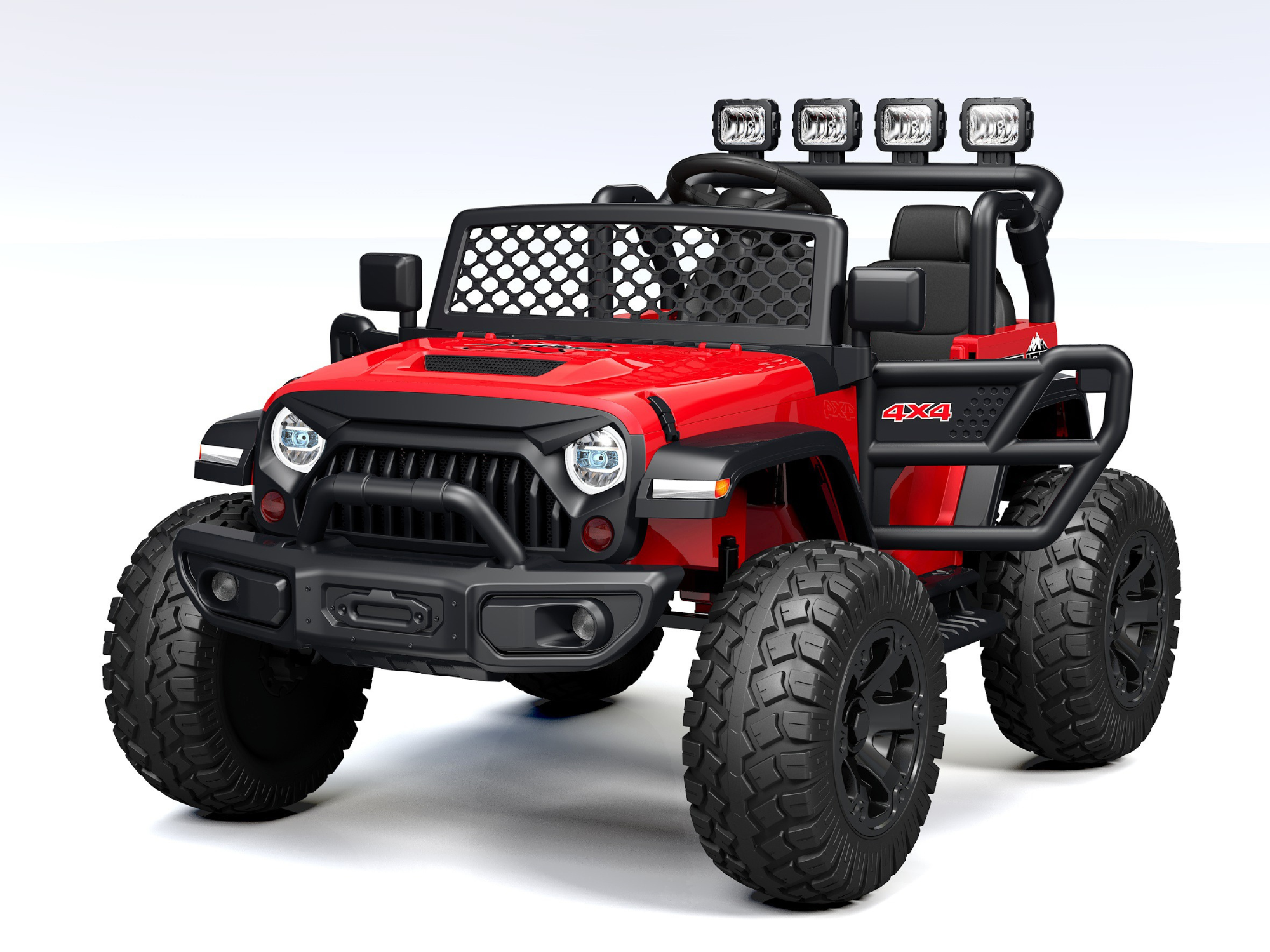 Red 24V TrailMax Edition XXL 2-Seater 24V 4X4/AWD Kids Ride on Truck W/ EVA Rubber Wheels, BT & RC