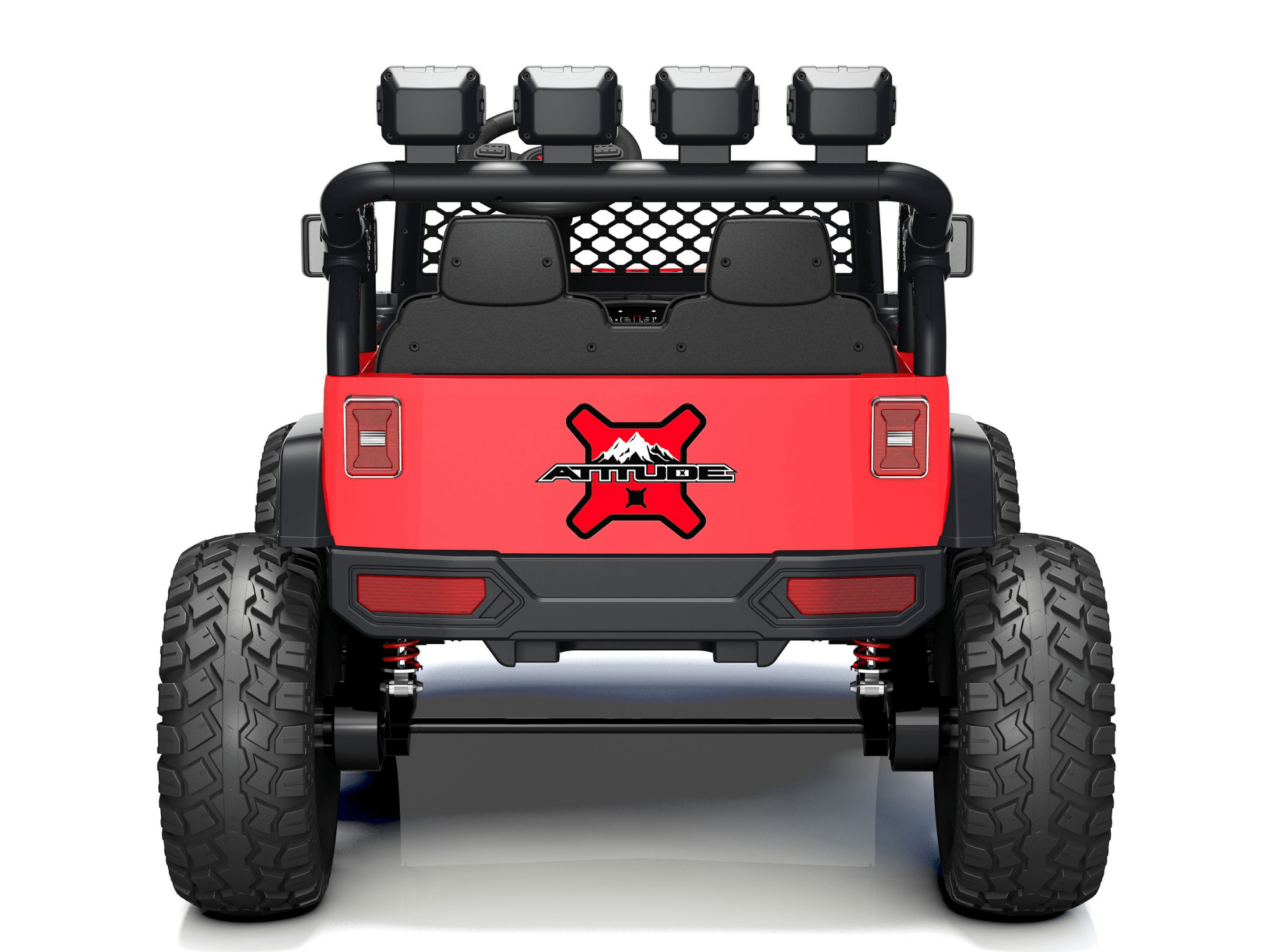 Red 24V TrailMax Edition XXL 2-Seater 24V 4X4/AWD Kids Ride on Truck W/ EVA Rubber Wheels, BT & RC.