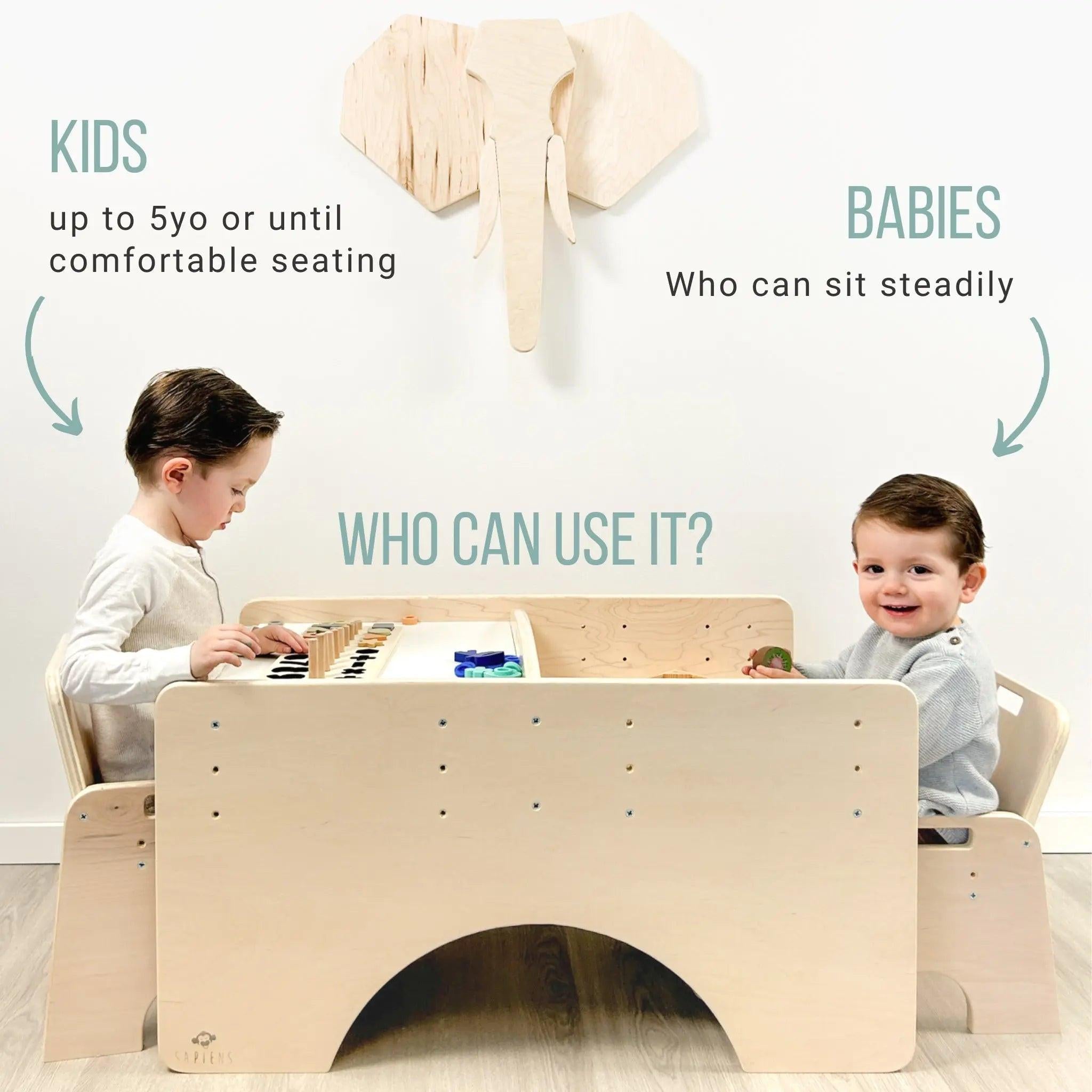 PAPAYA DOUBLE - Adjustable Montessori Table & Chair Set for Two.