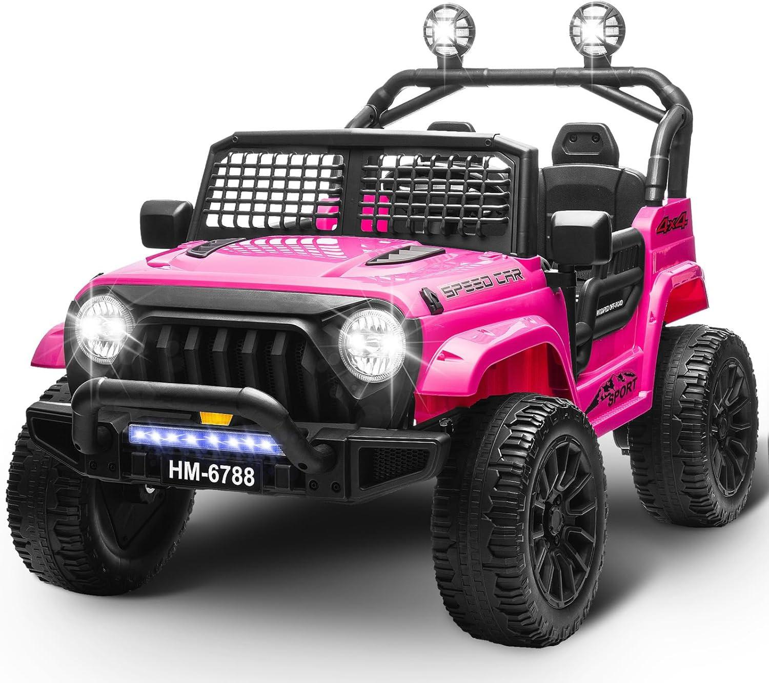 Pink 24V TrailX 2-Seater 24V 4X4/AWD Kids Ride on UTV Buggy W/ EVA Rubber Wheels, Music & RC.
