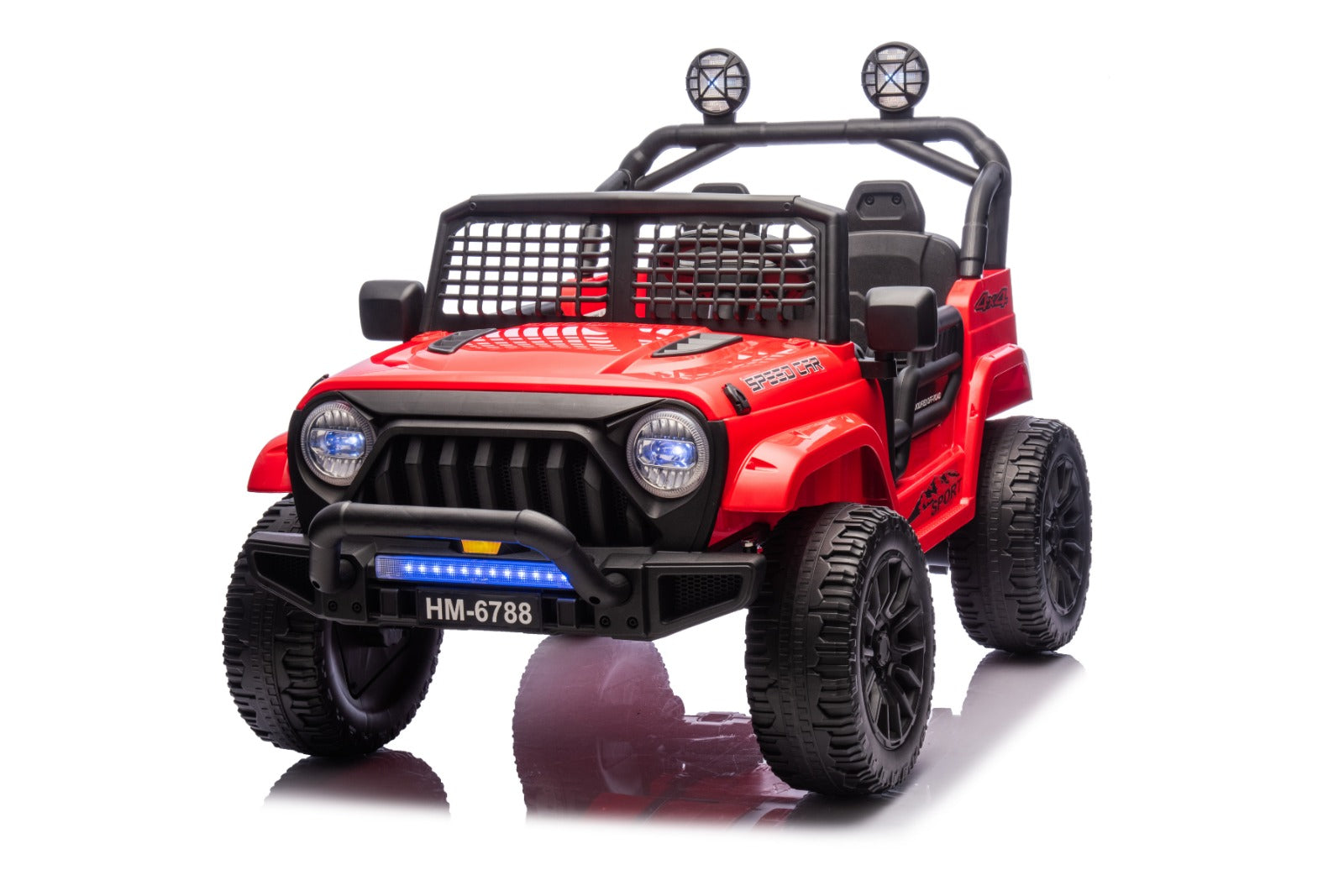 Red, 2-Seater TrailX 24V/4x4 Truck for Kids, Eva Wheels, Rc
