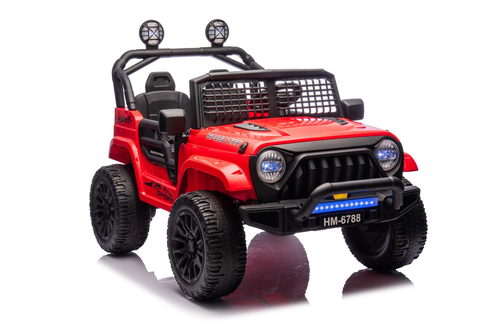 Red, 2-Seater TrailX 24V/4x4 Truck for Kids, Eva Wheels, Rc