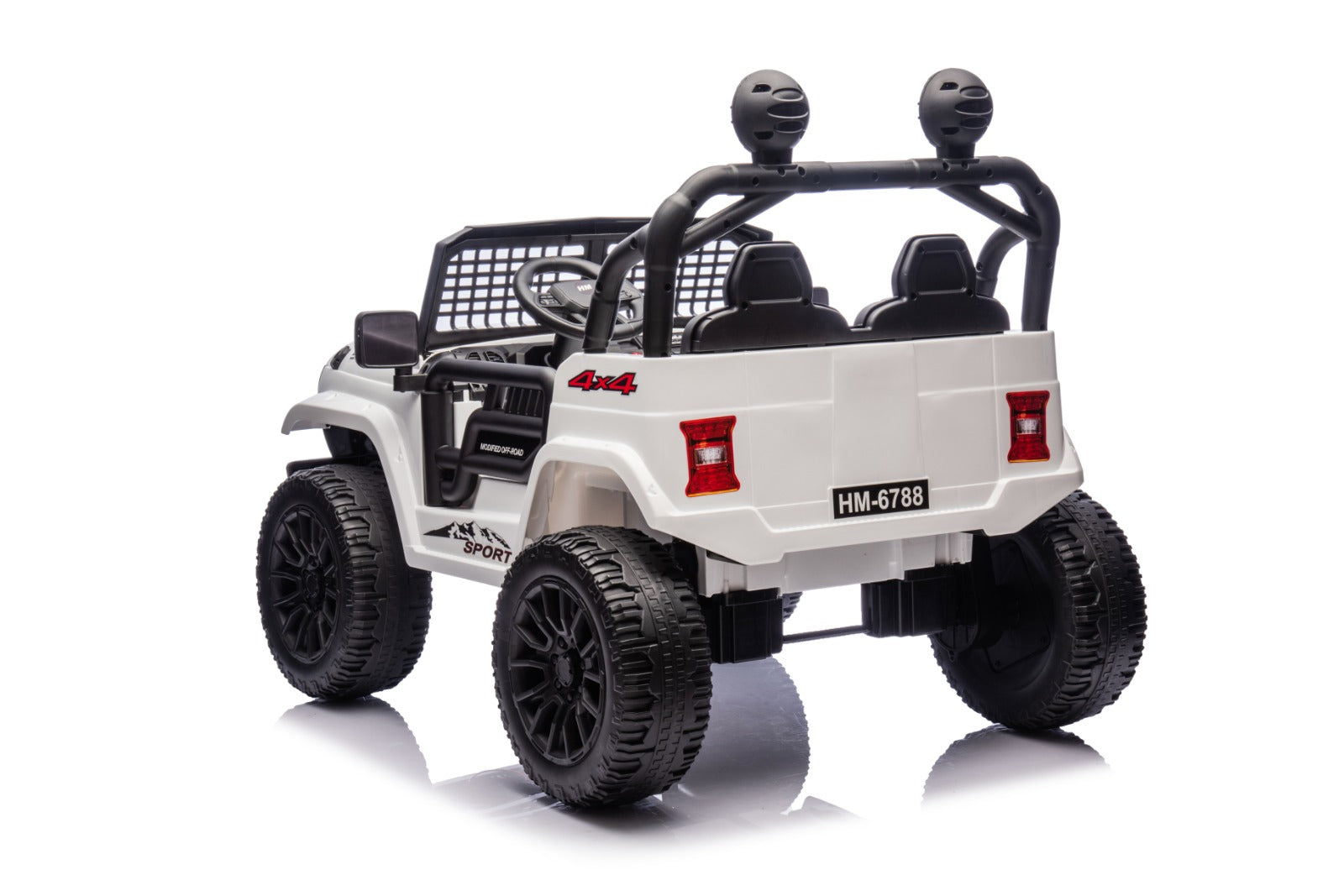 White 24V TrailX 2-Seater 24V 4X4/AWD Kids Ride on UTV Buggy W/ EVA Rubber Wheels, Music & RC