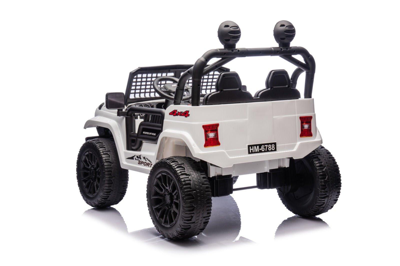 White 24V TrailX 2-Seater 24V 4X4/AWD Kids Ride on UTV Buggy W/ EVA Rubber Wheels, Music & RC.
