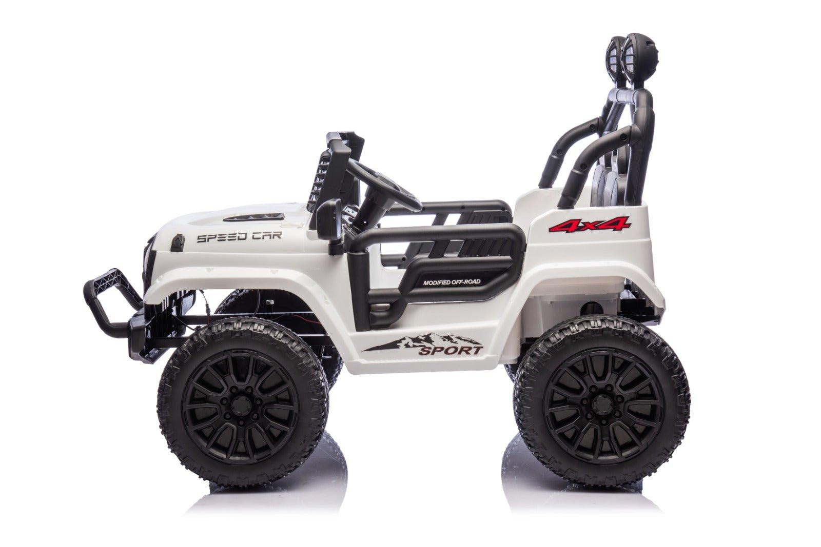 White 24V TrailX 2-Seater 24V 4X4/AWD Kids Ride on UTV Buggy W/ EVA Rubber Wheels, Music & RC.