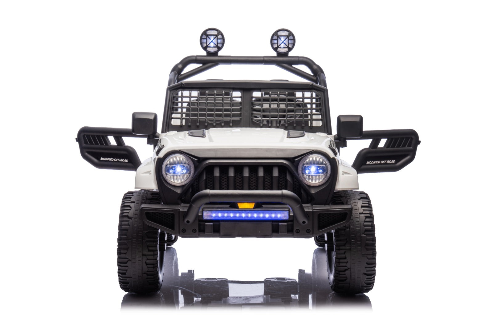 White 24V TrailX 2-Seater 24V 4X4/AWD Kids Ride on UTV Buggy W/ EVA Rubber Wheels, Music & RC