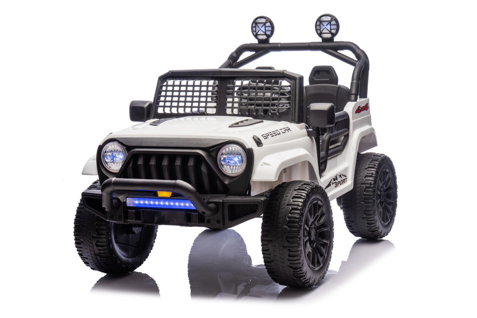 White, 2-Seater TrailX 24V/4x4 Truck for Kids, Eva Wheels, Rc