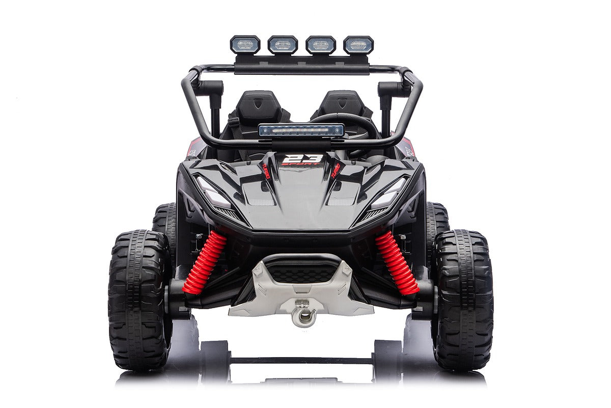 Black 24V Thunder X Pro 2-Seater Ride-On Buggy | Silent Motors, EVA Wheels & Leather Seats