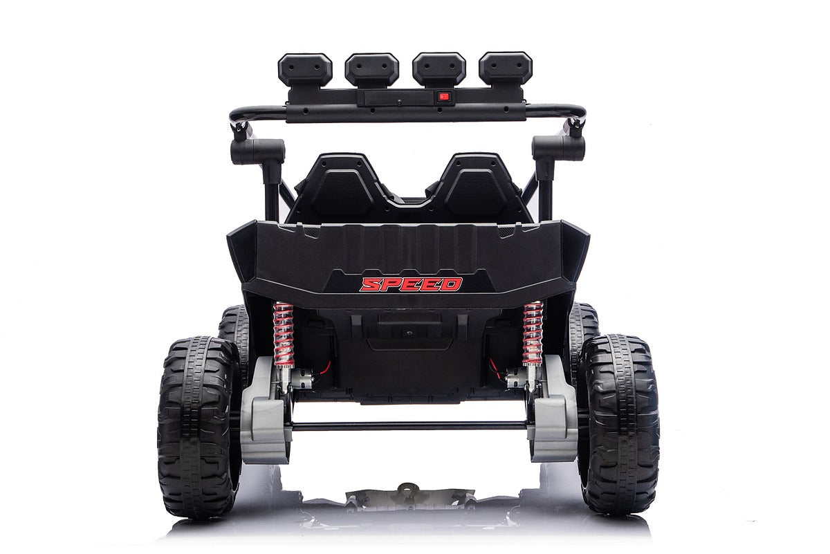 Black 24V Thunder X Pro 2-Seater Ride-On Buggy | Silent Motors, EVA Wheels & Leather Seats