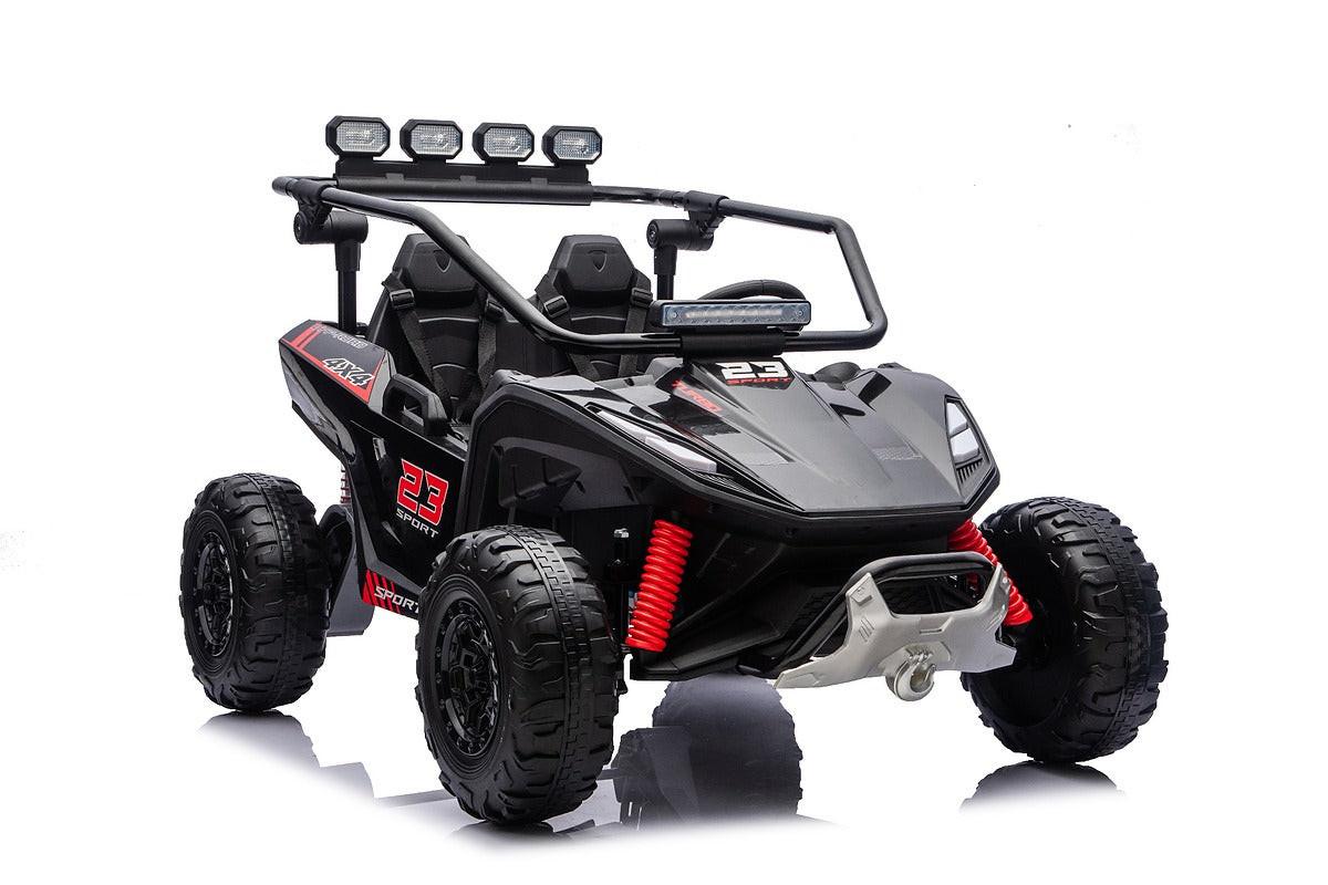 Black 24V Thunder X Pro 2-Seater Ride-On Buggy | Silent Motors, EVA Wheels & Leather Seats
