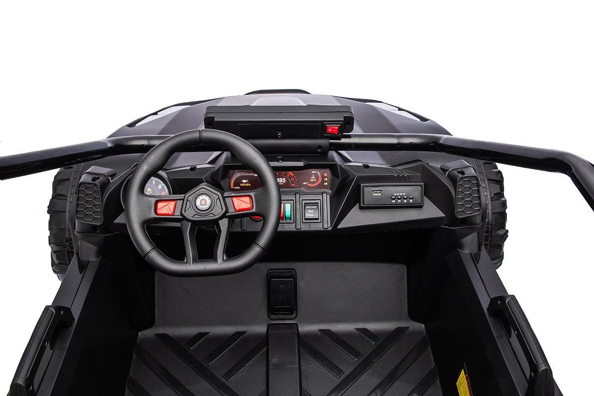 Black 24V Thunder X Pro 2-Seater Ride-On Buggy | Silent Motors, EVA Wheels & Leather Seats