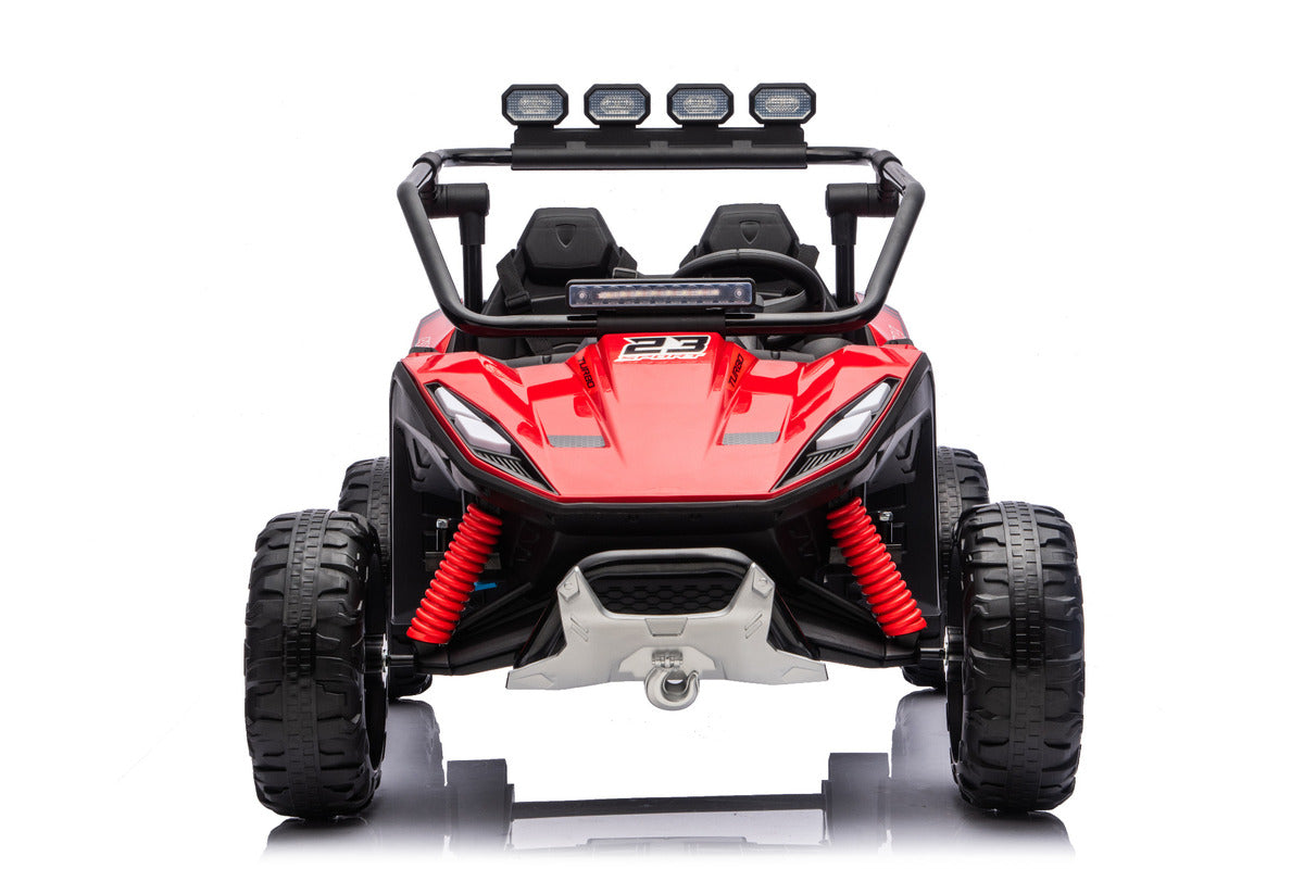 Red 24V Thunder X Pro 2-Seater Ride-On Buggy | Silent Motors, EVA Wheels & Leather Seats