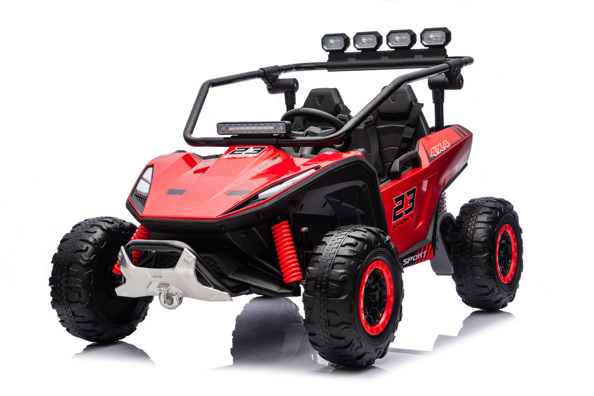 Red 24V Thunder X Pro 2-Seater Ride-On Buggy | Silent Motors, EVA Wheels & Leather Seats