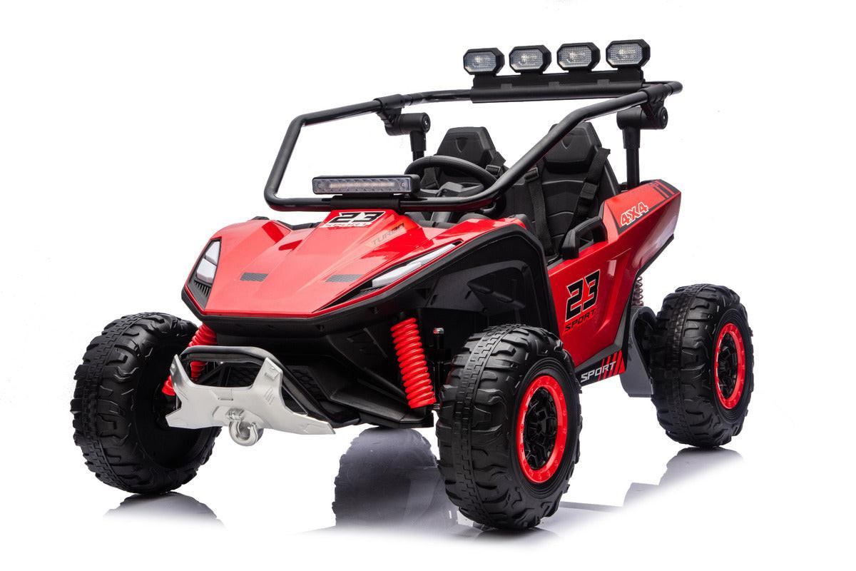Red 24V Thunder X Pro 2-Seater Ride-On Buggy | Silent Motors, EVA Wheels & Leather Seats