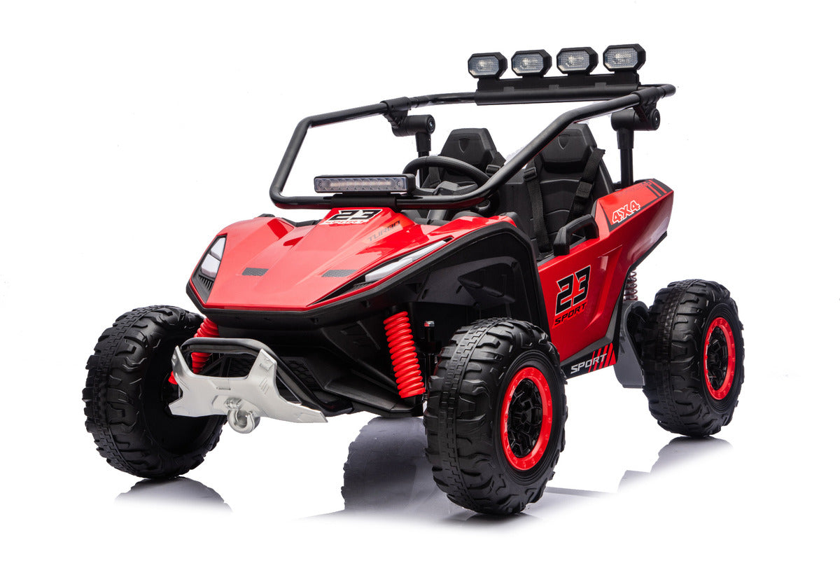 Red 24V Thunder X Pro 2-Seater Ride-On Buggy | Silent Motors, EVA Wheels & Leather Seats