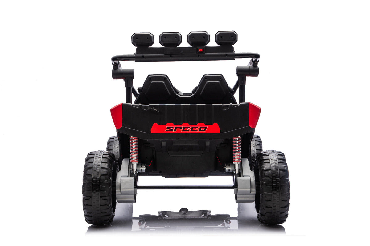 Red 24V Thunder X Pro 2-Seater Ride-On Buggy | Silent Motors, EVA Wheels & Leather Seats