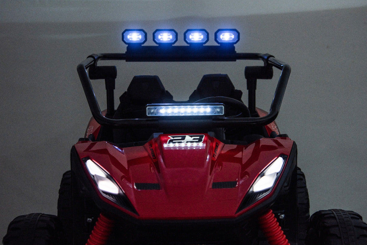 Red 24V Thunder X Pro 2-Seater Ride-On Buggy | Silent Motors, EVA Wheels & Leather Seats