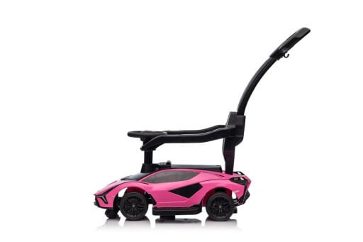 Complete Edition Lamborghini Sian 3 in 1 Push Car / Stroller with Handle And Safety Guards, Pink image 8