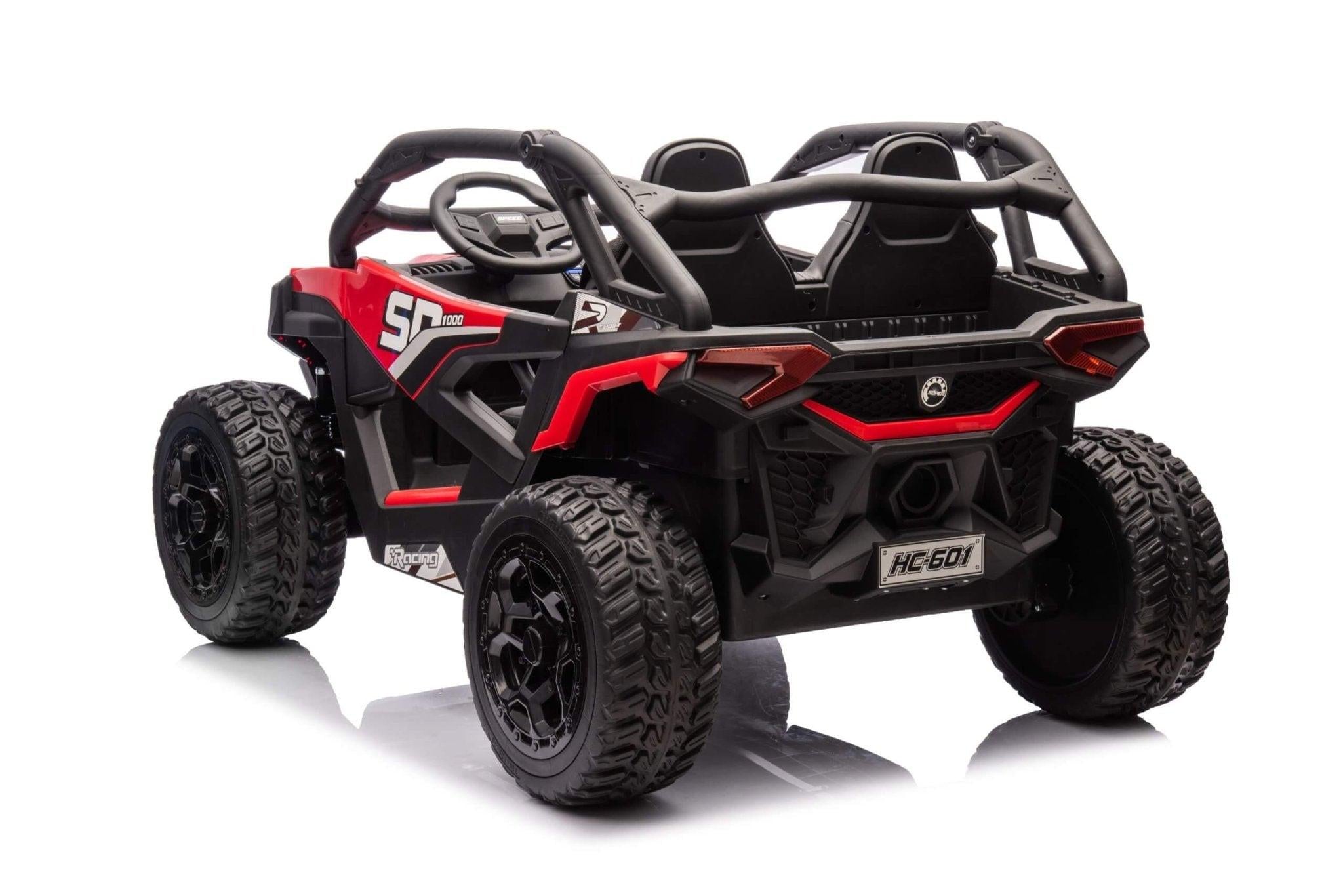 Red Power MX 2-Seater 24V 4x4 Kids' Ride-on UTV Buggy W/ EVA Rubber Wheels, Music & RC.