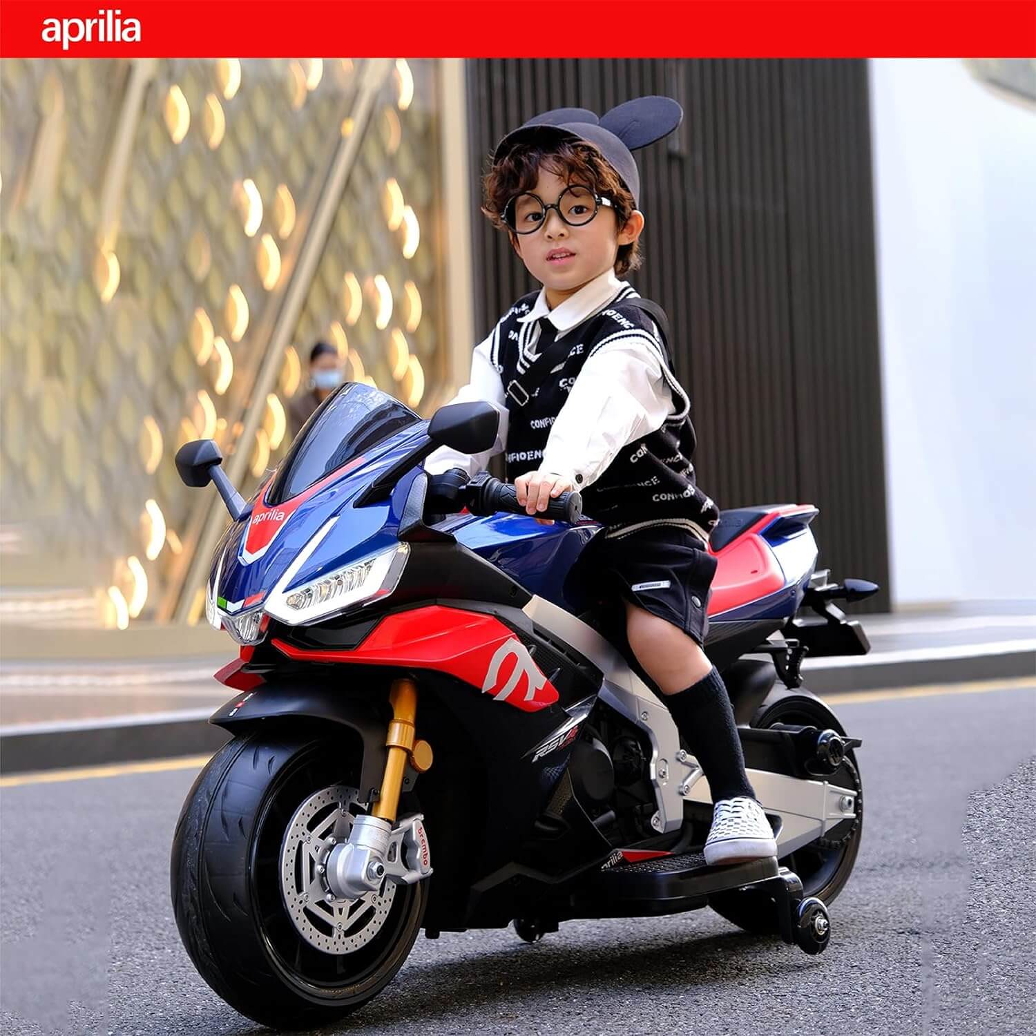 Upgraded Aprilia RSV4 12V Super Motorcycle With Music, Lights and Rubber Wheels image 8