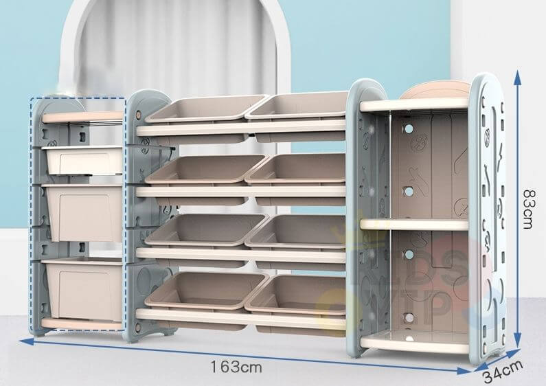 Kids and Toddlers Toy Storage/Organizer with Bins and Bookshelves - blue image 12
